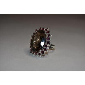 40CT Natural Smoky Quartz Ring